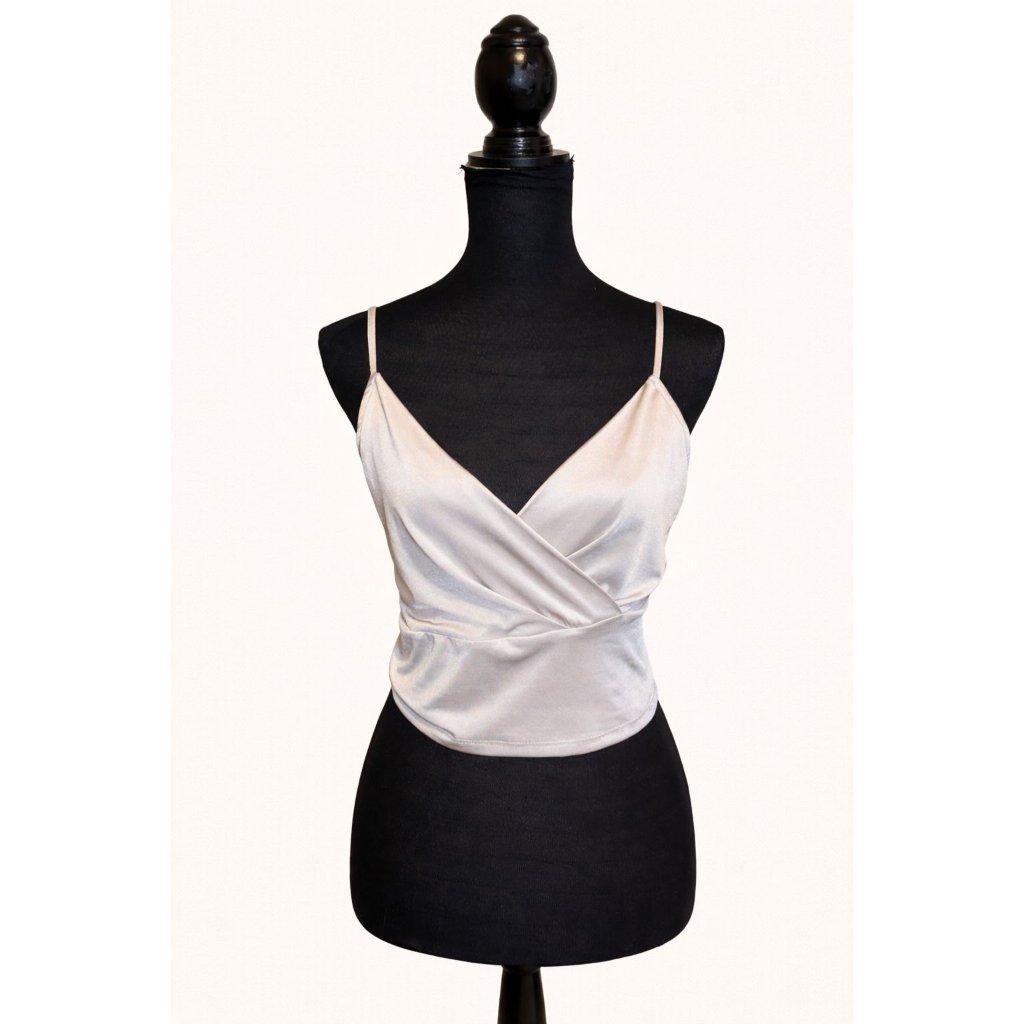 Zara Satin Wrap Crop Top Size M